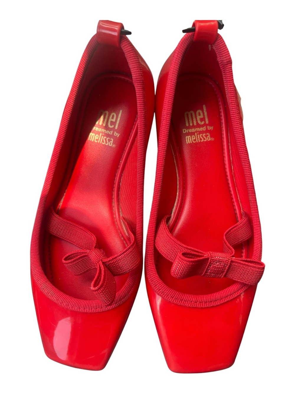 Melissa Red Ballerina Flats Girls Size 11 Bow Detail Ballet Shoes